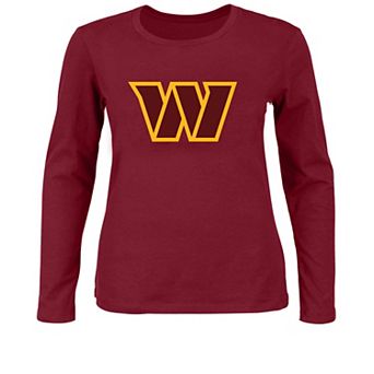 Women's Fanatics Burgundy Washington Commanders Plus Size Primary Logo Long Sleeve T-Shirt
