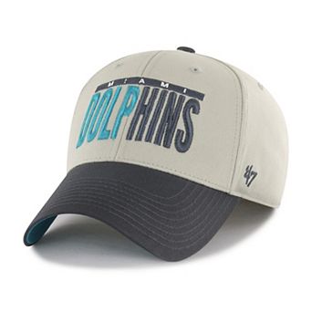 Men's '47 Gray/Black Miami Dolphins Half Block Text MVP Adjustable Hat