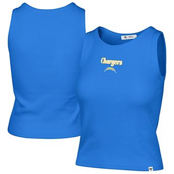 Women's '47 Powder Blue Los Angeles Chargers Cropped Straight Cut Ribbed Baby Tank Top