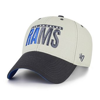 Men's '47 Gray/Black Los Angeles Rams Half Block Text MVP Adjustable Hat