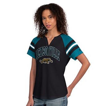 Women's Starter Black Jacksonville Jaguars Prowler Game On Notch Neck Raglan T-Shirt