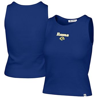 Women's '47 Royal Los Angeles Rams Cropped Straight Cut Ribbed Baby Tank Top