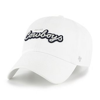 Women's '47 White Dallas Cowboys Trendy Script Clean Up Adjustable Hat
