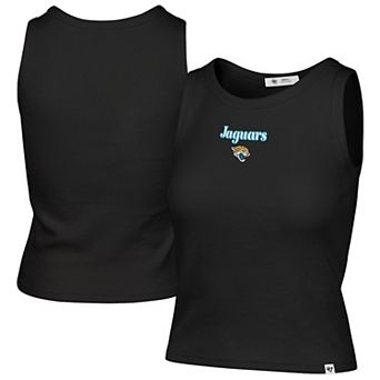 Women's '47 Black Jacksonville Jaguars Cropped Straight Cut Ribbed Baby Tank Top