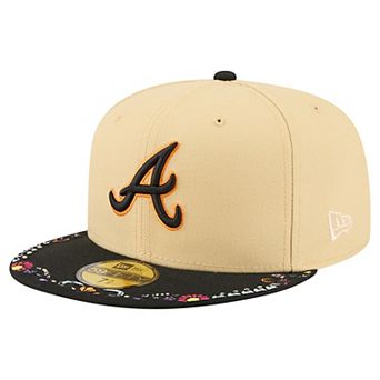 Men's New Era Light Beige Atlanta Braves Two-Tone Embroidered Visor 59FIFTY Fitted Hat