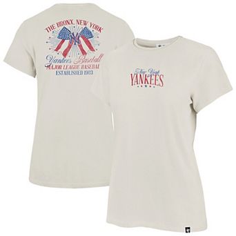 Women's '47 Cream New York Yankees Bow Burst Frankie T-Shirt