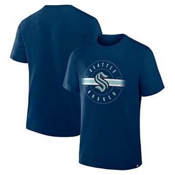 Men's Fanatics Deep Sea Blue Seattle Kraken Legacy Cross Check T-Shirt