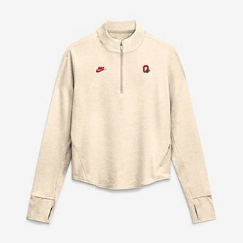 Women's Nike Natural Ohio State Buckeyes Legacy Swift Dri-FIT Half-Zip Pullover