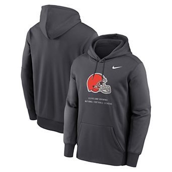Men's Nike Charcoal Cleveland Browns Toss Sweep Therma-FIT Hoodie