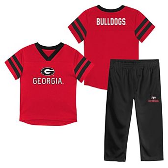 Infant Outerstuff Red/Black Georgia Bulldogs Team Logo Red Zone Top and Pant Set