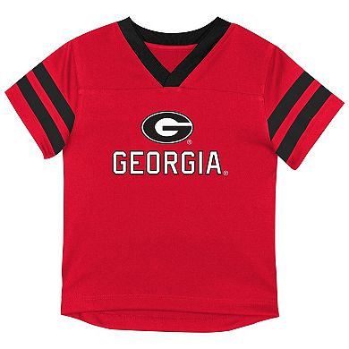 Infant Outerstuff Red/Black Georgia Bulldogs Team Logo Red Zone Top and Pant Set