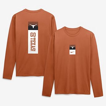 Men's Nike Texas Orange Texas Longhorns Double Stack Legend Dri-FIT Long Sleeve T-Shirt
