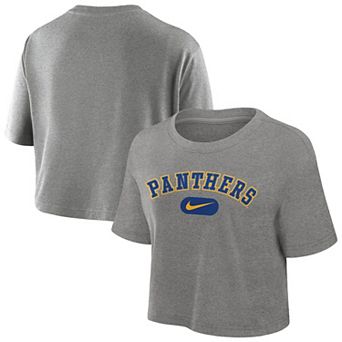 Women's Nike Heather Gray Pitt Panthers Dri-FIT Cropped T-Shirt