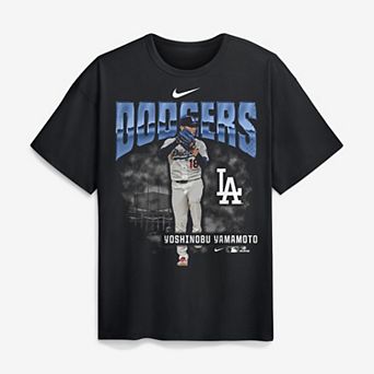 Men's Nike Yoshinobu Yamamoto Black Los Angeles Dodgers Enlarged Player Graphic Max90 Heavyweight T-Shirt