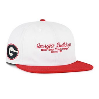 Men's '47 White/Red Georgia Bulldogs Script Stack Relaxed Captain Snapback