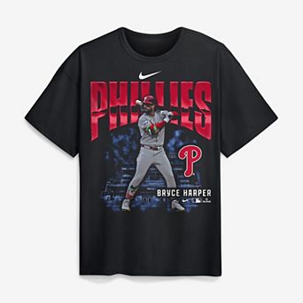 Men's Nike Bryce Harper Black Philadelphia Phillies Enlarged Player Graphic Max90 Heavyweight T-Shirt