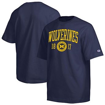 Men's Champion Navy Michigan Wolverines Established Tradition Heavyweight T-Shirt