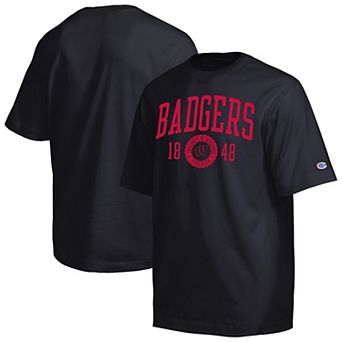 Men's Champion Black Wisconsin Badgers Established Tradition Heavyweight T-Shirt