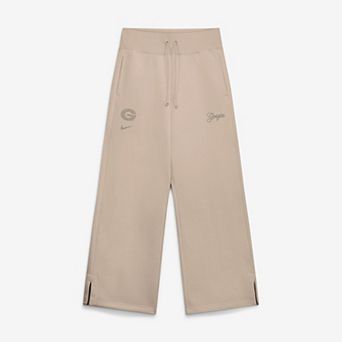 Women's Nike Tan Georgia Bulldogs Neutral Stance Collection Phoenix Fleece Wide-Leg Sweatpants