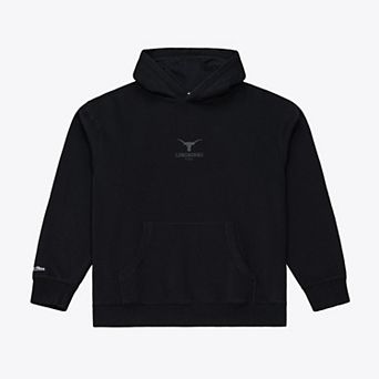 Men's Mitchell & Ness Black Texas Longhorns Monochrome Icon Fleece Hoodie