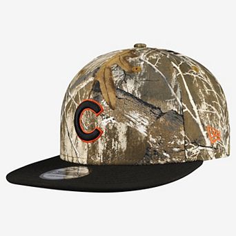 Men's New Era Camo Chicago Cubs Realtree Orange Pop 9FIFTY Snapback Hat