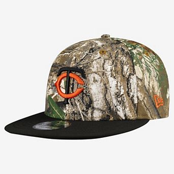 Men's New Era Camo Minnesota Twins Realtree Orange Pop 9FIFTY Snapback Hat