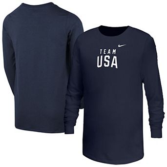 Youth Nike Navy Team USA Core Long Sleeve T-Shirt