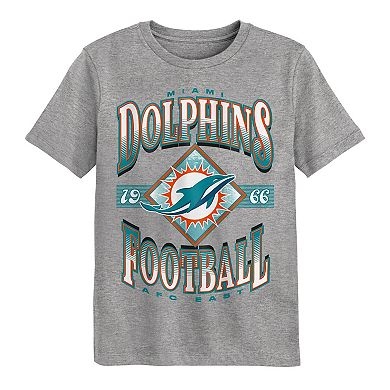 Preschool Outerstuff Dark Heather Gray Miami Dolphins Of Days Past T-Shirt