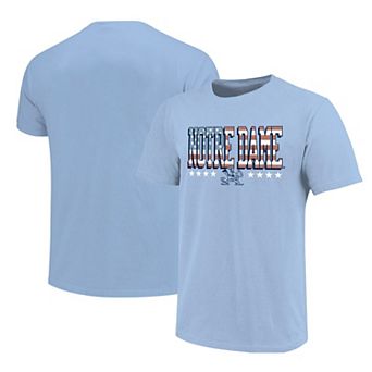 Youth Light Blue Notre Dame Fighting Irish Americana Flag T-Shirt
