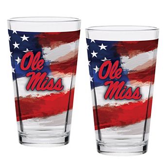 Ole Miss Rebels Two-Pack 16oz. Americana Pint Glass Set