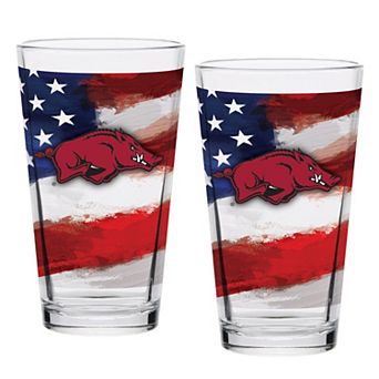 Arkansas Razorbacks Two-Pack 16oz. Americana Pint Glass Set