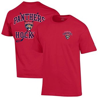 Men's Champion Red Florida Panthers Stick With It Jersey T-Shirt