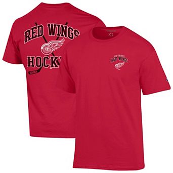 Men's Champion Red Detroit Red Wings Stick With It Jersey T-Shirt