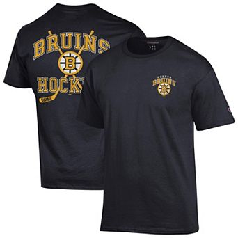 Men's Champion Black Boston Bruins Stick With It Jersey T-Shirt
