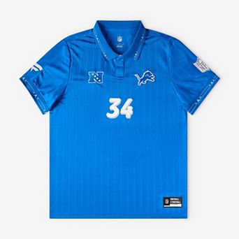 Men's Fanatics Blue Detroit Lions Football x Football Collared Fan Top
