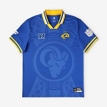 Youth Fanatics Royal Los Angeles Rams Football x Football Collared Fan Top