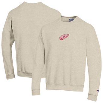 Men's Champion Oatmeal Detroit Red Wings Eco Powerblend Sweatshirt