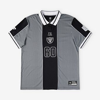 Youth Fanatics Silver/Black Las Vegas Raiders Football x Football Collared Fan Top