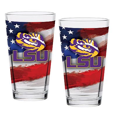 LSU Tigers Two-Pack 16oz. Americana Pint Glass Set