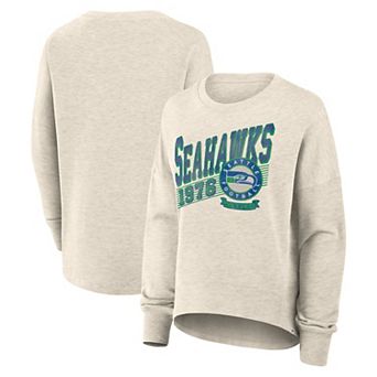 Women's Fanatics Cream Seattle Seahawks Oversized Heritage Sweatshirt