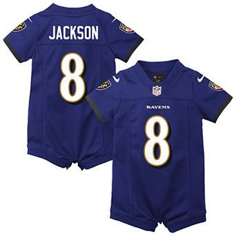 Infant Nike Lamar Jackson Purple Baltimore Ravens Romper Jersey