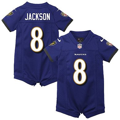 Infant Nike Lamar Jackson Purple Baltimore Ravens Romper Jersey