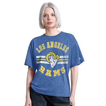 Women's Starter Royal Los Angeles Rams Jump Shot Boyfriend Tri-Blend T-Shirt