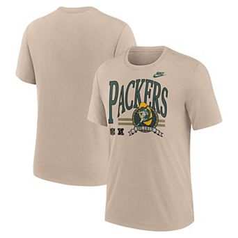 Men's Nike Sand Green Bay Packers Rewind Tri-Blend T-Shirt