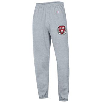 Men's Champion Heather Gray Harvard Crimson Powerblend Fleece Team Sweatpants