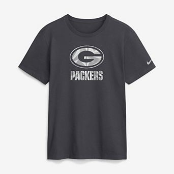 Men's Nike Anthracite Green Bay Packers Fractal Logo T-Shirt