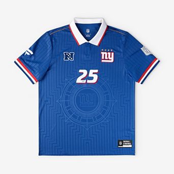 Youth Fanatics Royal New York Giants Football x Football Collared Fan Top