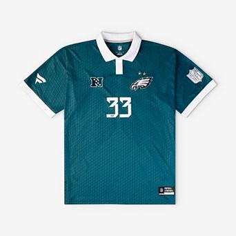Youth Fanatics Midnight Green Philadelphia Eagles Football x Football Collared Fan Top