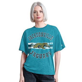 Women's Starter Teal Jacksonville Jaguars Vintage Jump Shot Boyfriend Tri-Blend T-Shirt