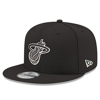 Men's New Era Black Miami Heat Team 9FIFTY Snapback Hat